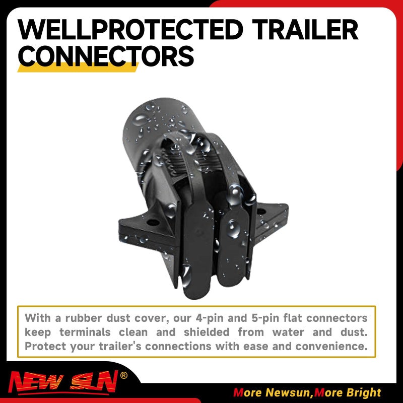 NEW SUN Trailer Connector Adapter 7 Pin to 4 Pin and 5 Pin, 2-in-1 Design Trailer Light Adapter, Durable Trailer Plug Adapter 7 Way to 4 Way, 7 to 4 & 7 to 5 Adapter Plug for RV Owners - Image 4